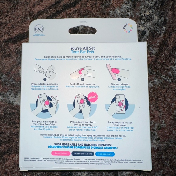 NWT PopSocket Nails and PopGrip matching set - Picture 3 of 3